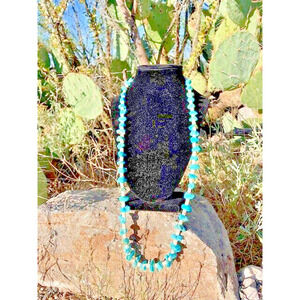 Native American Turquoise and Shell Necklace Handmade by Charlene Kayonnie